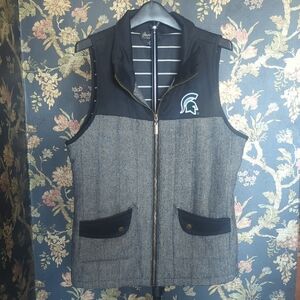 Michigan State University Full Zip Vest GameDay Couture Size M Msu Sparty